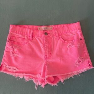 Hot Pink denim Shorts - Abercrombie & Fitch